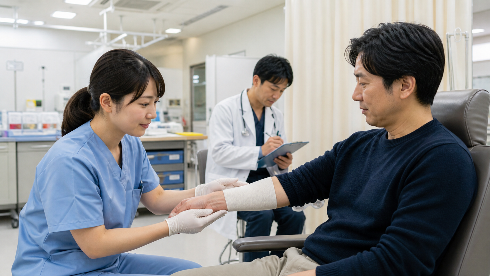 処置後に行う観察・片付け・記録