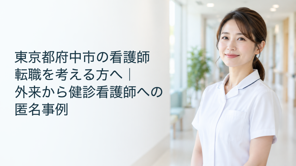 外来から健診看護師への転職を考える看護職のイメージ。
